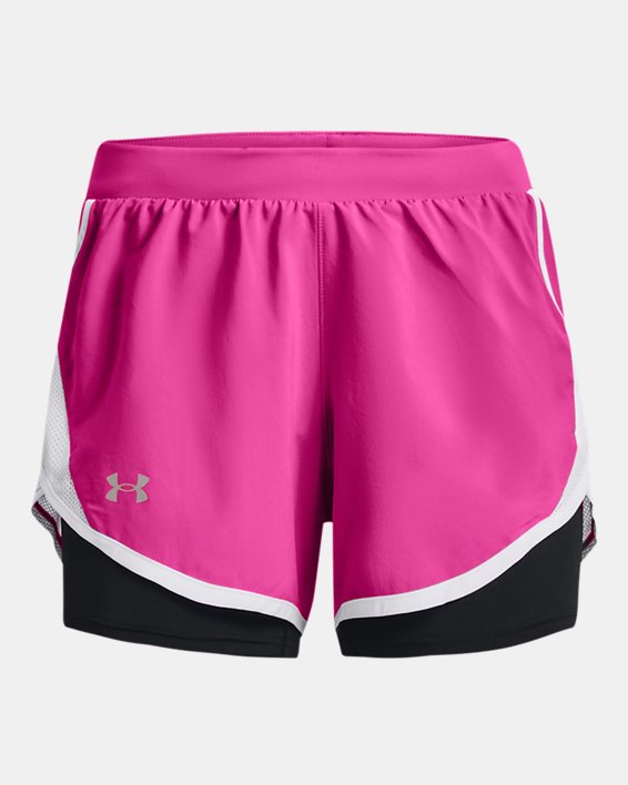 Women's UA Fly-By 2.0 2-in-1 Shorts, Pink, pdpMainDesktop image number 6